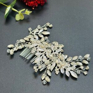 Pearl & Crystal Bridal Headband Side Wedding Headpiece Floral Bridal Headband